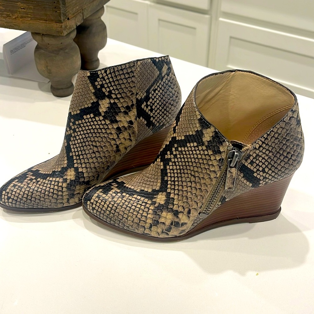 1. State python wedge booties sz 8